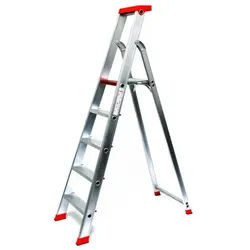 SZAGATO Stehleiter, 5 Stufen, max. Belastung: 150 kg - silberfarben