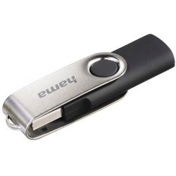 Hama USB-Stick "Rotate", USB 2.0, 32GB, 10MB/s, Schwarz/Silber USB-Stick (Lesegeschwindigkeit 10 MB/s) schwarz|silberfarben