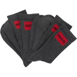 Socken »2P QS RIB LAB COL CC«, (Packung, 2er Pack), mit eingestricktem BOSS Logo, Gr. 43-46, Medium Grey, 66398664-43