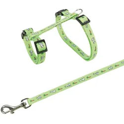 TRIXIE Geschirr mit Leine, Kaninchen, Hasen-Möhren-Motiv, 25–44 cm / 10 mm, 1,25...