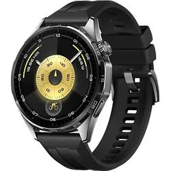 HUAWEI Watch GT6 46 Smartwatch Fluorelastomerarmband, 140-210 mm, Schwarz