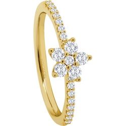 Damen Ring, 585er Gelbgold mit 20 Diamanten, zus. ca. 0,35 Karat, 60