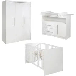 Roba Babyzimmer-Set Maren, mit breiter Wickelkommode, 3-teilig , Weiß , Holzwerkstoff , 76x80x142 cm , Babymöbel, Babyzimmer-Sets