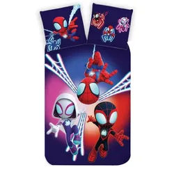 MARVEL Kinderbettwäsche Marvel Spidey Amazing Friends Kinderbettwäsche Ghost-Spider 100x135 cm, Renforcé, 2 teilig bunt