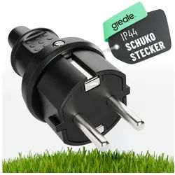greate. Schuko-Stecker Schutzkontakt Stecker mit Knickschutz - Gummi Schutzkontaktstecker, (1-St)