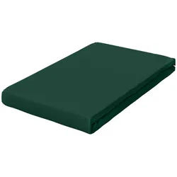 Schlafgut Topper-Spannleintuch , Dunkelgrün , Textil , 120-130x200-220 cm , AZO-frei, Oeko-Tex® Made IN Green, Hohenstein, Textiles Vertrauen - Oeko-Tex®, Grüner Punkt , Rundumgummi, bügelfrei, keine Sondergrößen, weich und anschmiegsam, perfekter Sitz , Heimtextilien, Bettwäsche & Leintücher, Leintücher, Spannleintücher Topper