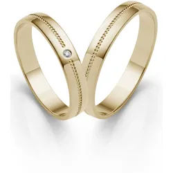 Trauring FIRETTI "Schmuck Geschenk Gold 375 Hochzeit Ehering "LIEBE" Gr. 63, gold (gelbgoldfarben), Fingerringe, Damen, 63, ohne Brillant, Gelbgold 375, 3,5mm, Trauring, Made in Germany, wahlweise mit oder ohne Brillant