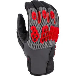 Klim Baja S4 2025 perforierte Mesh Leder-/Textil Enduro Motorrad Handschuhe, schwarz-rot, Größe XL für Männer