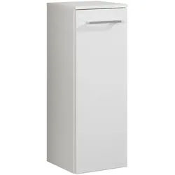 Voleo Unterschrank , Weiß , Glas , 2 Fächer , 30.5x81x32 cm , hängend , Badezimmer, Badmöbel, Unterschränke