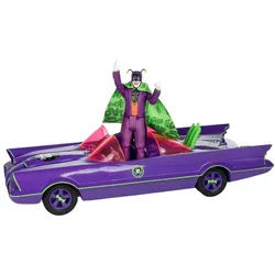 McFarlane Toys - DC Retro Actionfigur und Fahrzeug Batman 66 Batmobil with Joker (Gold Label)