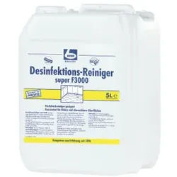 Dr. Becher super F 3000 Desinfektions-Reiniger, Alkalisches Desinfektionsmittel für große Flächen und Böden, 5 Liter - Kanister
