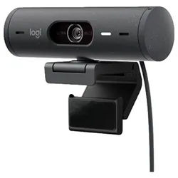 Logitech Webcam Klemm-Halterung Stereo-Mic Integrierte Abdeckblende Brio 500 Full HD-Webcam schwarz
