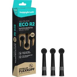 happybrush Elektrische Zahnbürste happybrush ECO R2 Aufsteckbürsten Allblack schwarz