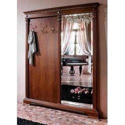 Casa Padrino Garderobenschrank Casa Padrino Luxus Barock Garderobe mit Spiegel Braun / Gold - Massivholz Garderobe im Barockstil - Luxus Garderoben Möbel im Barockstil - Barock Möbel - Luxus Qualität - Made in Italy