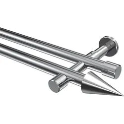 GARDINENSTANGE Prestige Savio 260 cm (geteilt in 2 x 130 cm), 2-läufig (ohne Ringe), 20 mm Ø Chrom