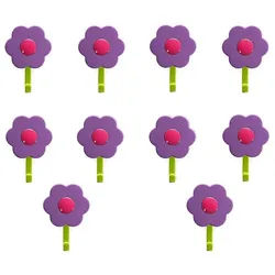 Kochblume Wandhaken Blumenhaken S, (Spar-Set, 10-St), Tragkraft bis zu 3,5 kg lila