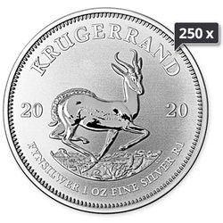 250 x 1 Unze Silber Krügerrand diverse Jahrgänge