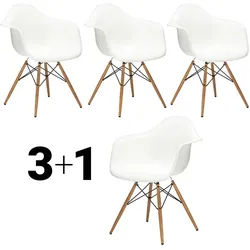 Vitra Stuhl Eames Plastic Armchair DAW weiß, Designer Charles & Ray Eames, 83x63x59 cm