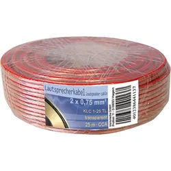 TME KLC1-25 TL - Lautsprecherkabel CCA-Leiter, 2x0,75mm2, transp., 25m-Ring