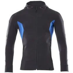MASCOT Herren Kapuzensweatshirt mit Reißverschluss ACCELERATE Schwarzblau / Azurblau L - 18584-962-01091-L - Schwarzblau / Azurblau