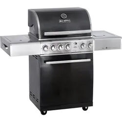 ALLGRILL Gasgrill CHEF M Edelstahl schwarz mit Steakzone, Backburner, Air System