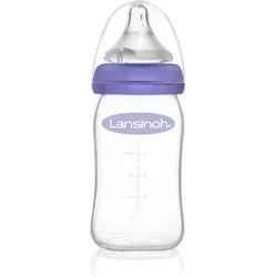 Lansinoh mOmma Glas Babyflasche 160ml mit Natural Wave Silikonsauger S Flaschen 1 St 1 St Flaschen