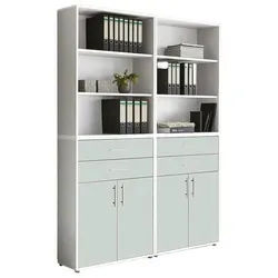 Mid.you Aktenschrank , Weiß , Holzwerkstoff , 6 Fächer , 4 Schublade(n) Schubladen , 168.8x227.2x33 cm , Made in Germany , erweiterbar, in verschiedenen Größen erhältlich , Büromöbel, Büroschränke, Aktenschränke