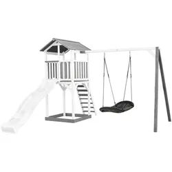 Ambia Garden Spielturm , Grau, Schwarz, Weiß , Holz, Kunststoff , 356.6x241.9x349 cm , EN 71, CE, FSC 100% , Freizeit & Co, Gartenspielzeug, Spieltürme