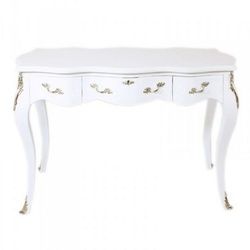 Casa Padrino Schreibtisch Barock Schreibtisch Sekretär / Konsole Weiß / Silber 120 x 60 x H80 cm - Luxus Möbel