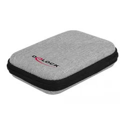 Delock Festplattentasche Delock 18422 Festplatten-Aufbewahrungskoffer grau|schwarz
