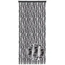 Arsvita Türvorhang Flauschvorhang 56x185cm für Wohnmobil und Wohnwagen (1 St), Ösen, blickdicht, Insektenschutz Vorhang für Camping - Fadengardine grau|schwarz