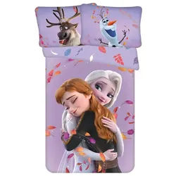 Jerry Fabrics Babybettwäsche Disney Frozen 2 Anna Elsa Olaf Baby Bettwäsche 100 x 135 cm, 1 teilig, Langlebig lila
