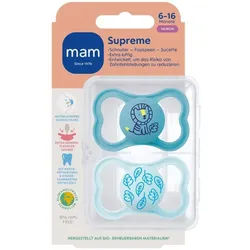 MAM Supreme Schnuller Silikon Blau 6-16