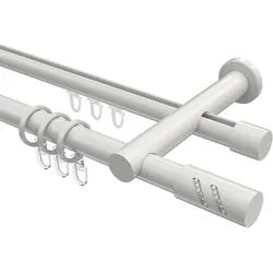 GARDINENSTANGE RUNDROHR-INNENLAUF Platon Zoena 280 cm (geteilt in 2 x 140 cm), 2-läufig, 20 mm Ø Weiß
