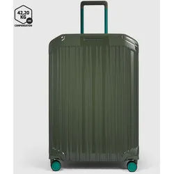 Piquadro PQ Light Großer Trolley Koffer mit 4-Rollen, erweiterbar4 Rollen Foresta Verde