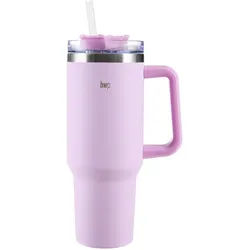 Homeware Profession. Thermobecher , Hellrosa , Metall, Kunststoff , Uni , 1.2 l , 26.5 cm , Lfgb , doppelwandig, Tragegriff, hält warm, hält kalt , Geschirr, Kannen & Karaffen, Coffee-to-go-Becher