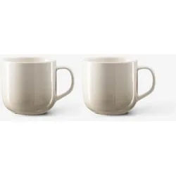 GLAMIRA Kaffeeservice Organisches Grau Sprühglasur Tassen Set (2-tlg), 2 Personen, New Bone, Organisches Grau Sprühglasur grau