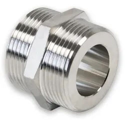 Edelstahl Gewindefitting, Doppelnippel, flachdichtend (Ausführung: 1/2''AG)