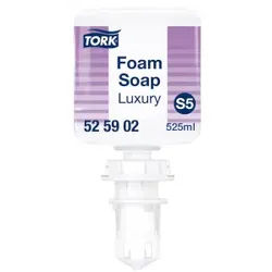 Tork luxuriöse Hand Mini Schaumseife S5, angenehmer Zitrusduft, Feuchtigkeitspendende, rückfettende und pH-hautfreundliche Handschaumseife, 525 ml - Flasche