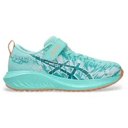 Asics Unisex für Kinder. 1014A345 Turnschuhe Pre Noosa Tri 16 PS türkis (33), Wohnung, Schnürsenkel, Klettverschluss, Sportlich, Multisport,
