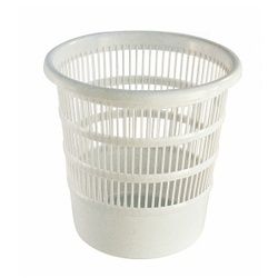 Bekaform Papierkorb, rund, durchbrochen, Ø 30 cm, Runder Abfalleimer aus Kunststoff mit offenem Design, Farbe: granit