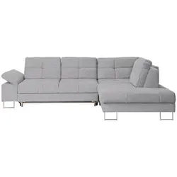 Novel Ecksofa , Hellgrau , Textil , Ottomane rechts, L-Form , 296x229 cm , Stoffauswahl, seitenverkehrt erhältlich , Wohnzimmer, Sofas & Couches, Wohnlandschaften, Ecksofas