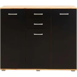priess Kombikommode Barcelona mit 4 Schubkästen und Tür in 6 Farben schwarz 123 cm x 103 cm x 38 cm