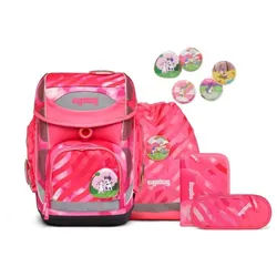 ergobag Schulranzen Cubo (5tlg., inkl. Sportbeutel, Federmäppchen, Schlampermäppchen, Kletties) bunt