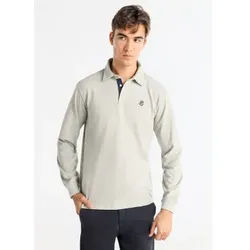 Bendorff für Herren. 830285125 Poloshirt Pfirsich Finish grau (L), Lässig, Baumwolle, Langarm