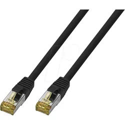 TTL 1812HF-0,5M - Patchkabel, Cat.6a, S/FTP, 0,5 m schwarz