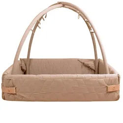 FILIBABBA Babybett Filibabba Aktivitätsnest Anthrazit – Baby Gym & Spielmatte ab Geburt, 3-in-1 Baby Gym aus Bio-Baumwolle – dick gepolstert & vielseitig beige