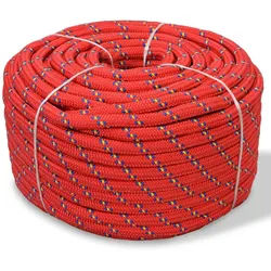 vidaXL Seil Bootsseil Polypropylen 10 mm 50 m Rot (1-tlg) rot