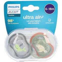 Philips Avent Ultra Air Schnuller 6-18 Monate, grün/grau