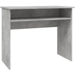 vidaXL Schreibtisch Modern mit 1 Ablagefach 90/50/74 cm aus Holzwerkstoff Betongrau , Hellgrau , Strukturbuche , Rechteckig,Rechteckig , 90x74x50 cm , Büromöbel, Schreibtische, Schreibtische